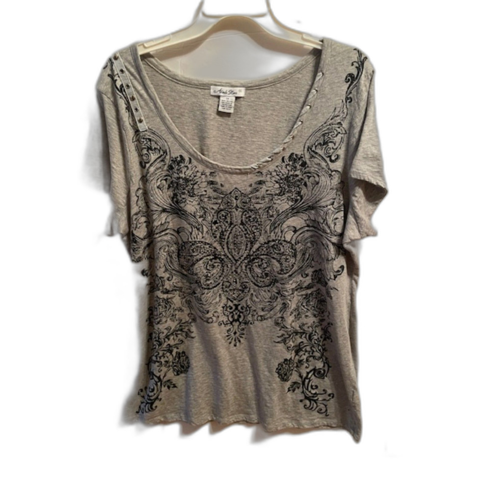Adobe Star Gray Short-sleeved graphic tee 1X
